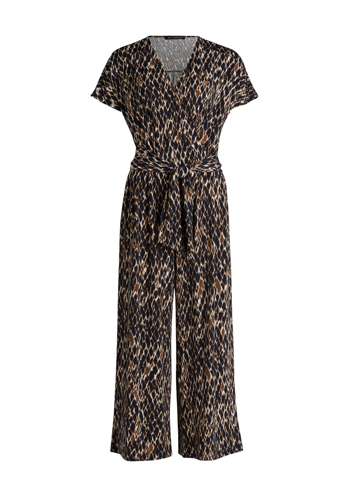 Betty Barclay Animal Print Cropped Jumpsuit, Brown