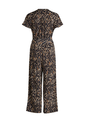 Betty Barclay Animal Print Cropped Jumpsuit, Brown