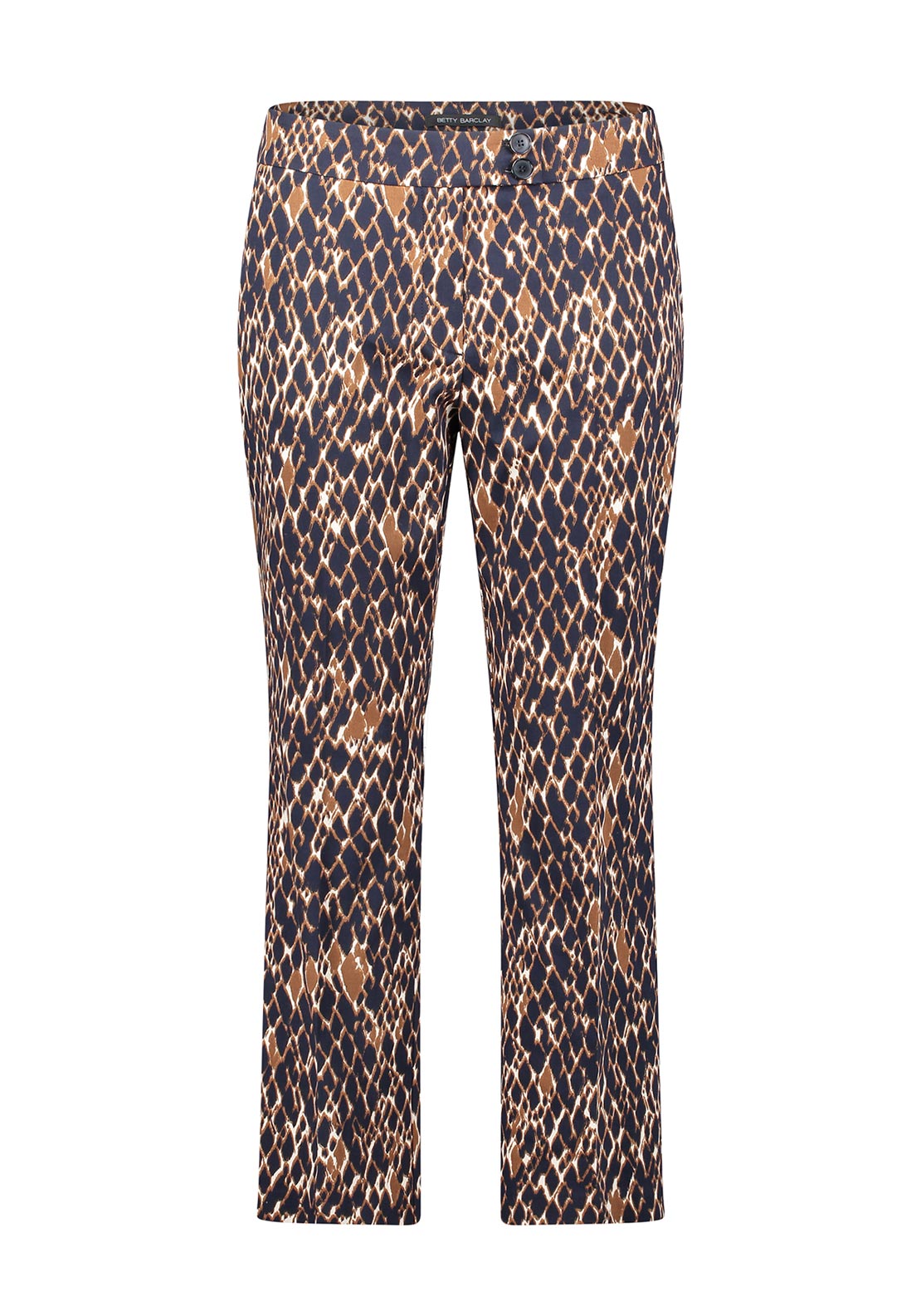 Betty Barclay Animal Print Cropped Trousers, Navy