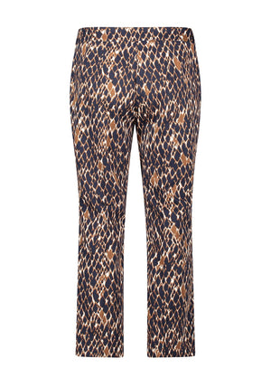 Betty Barclay Animal Print Cropped Trousers, Navy