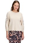 Betty Barclay Stud Sleeve Sweatshirt, Beige