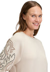 Betty Barclay Stud Sleeve Sweatshirt, Beige