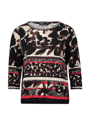 Betty Barclay Abstract Floral Top, Black