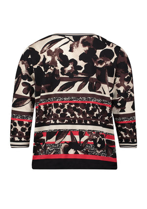 Betty Barclay Abstract Floral Top, Black