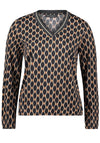 Betty Barclay Geometric Print V Neck Top, Black