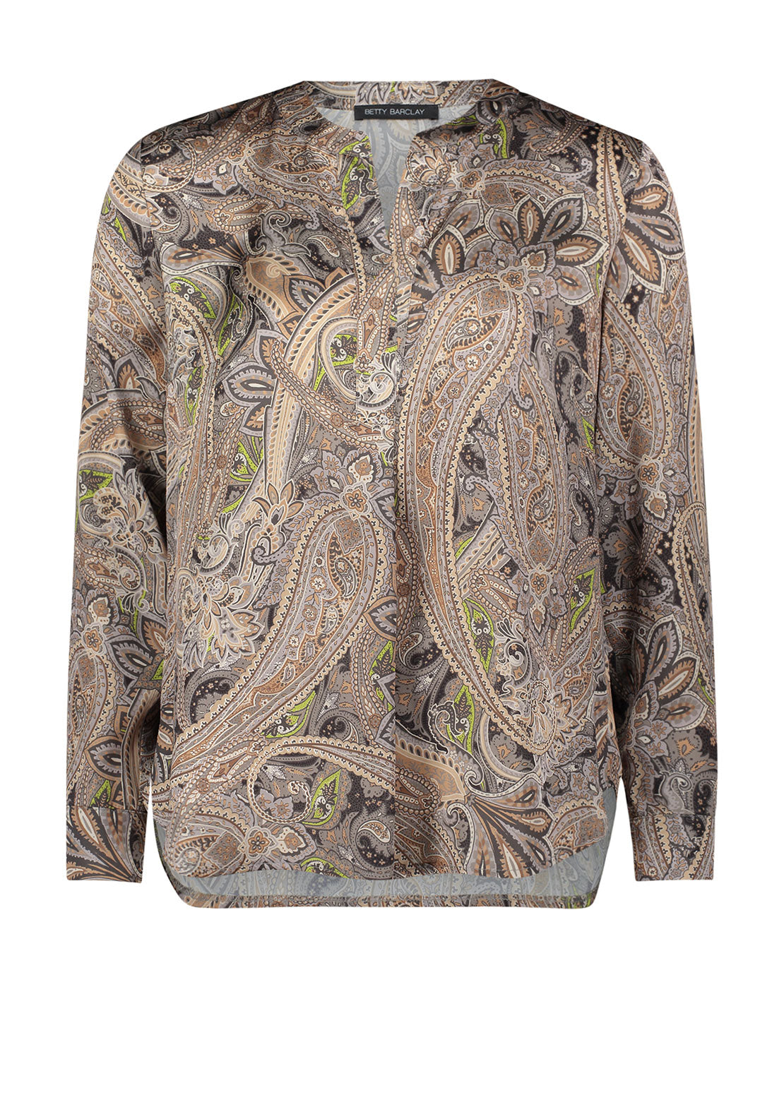 Betty Barclay Satin Paisley Print Blouse, Beige