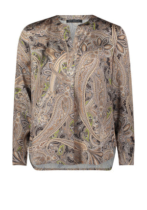 Betty Barclay Satin Paisley Print Blouse, Beige
