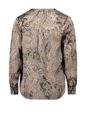 Betty Barclay Satin Paisley Print Blouse, Beige