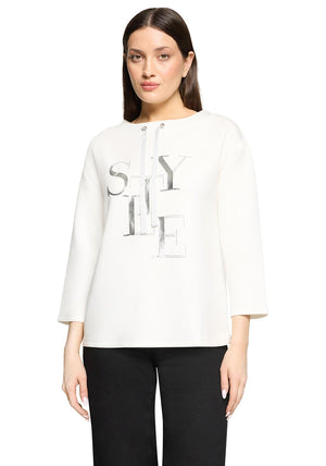 Betty Barclay Cropped Sleeve Sweatshirt, Cream