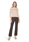 Betty Barclay Striped with Sequin Detail Top, Beige and White