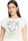 Betty Barclay Mesh with Glitter and Rhinestone Detail T-Shirt, White Multi