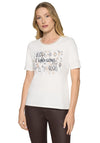 Betty Barclay Rhinestone Slogan T-Shirt, Cream