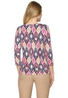 Betty Barclay Geometric Cropped Sleeved Top, Pink