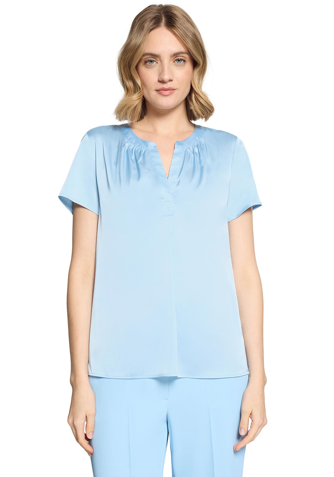 Betty Barclay V-Neck Short Sleeved Blouse, Blue
