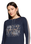 Betty Barclay Rhinestone Print Jumper Dress, Navy