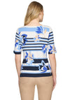 Betty Barclay Striped Floral Basic T-Shirt, Blue