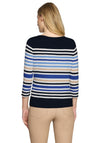 Betty Barclay Striped Cropped Sleeve Top, Navy