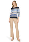 Betty Barclay Striped Cropped Sleeve Top, Navy