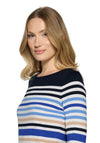 Betty Barclay Striped Cropped Sleeve Top, Navy
