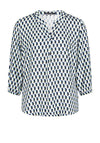 Betty Barclay Shape Pattern With Rhinestone Detail Blouse, Blue Multi