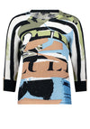 Betty Barclay Abstract Graphic Print Sequin Detail Jumper, Green Multi