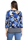 Betty Barclay Floral and Striped Pullover, Navy