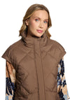 Betty Barclay Quilted High Neck Gilet, Brown