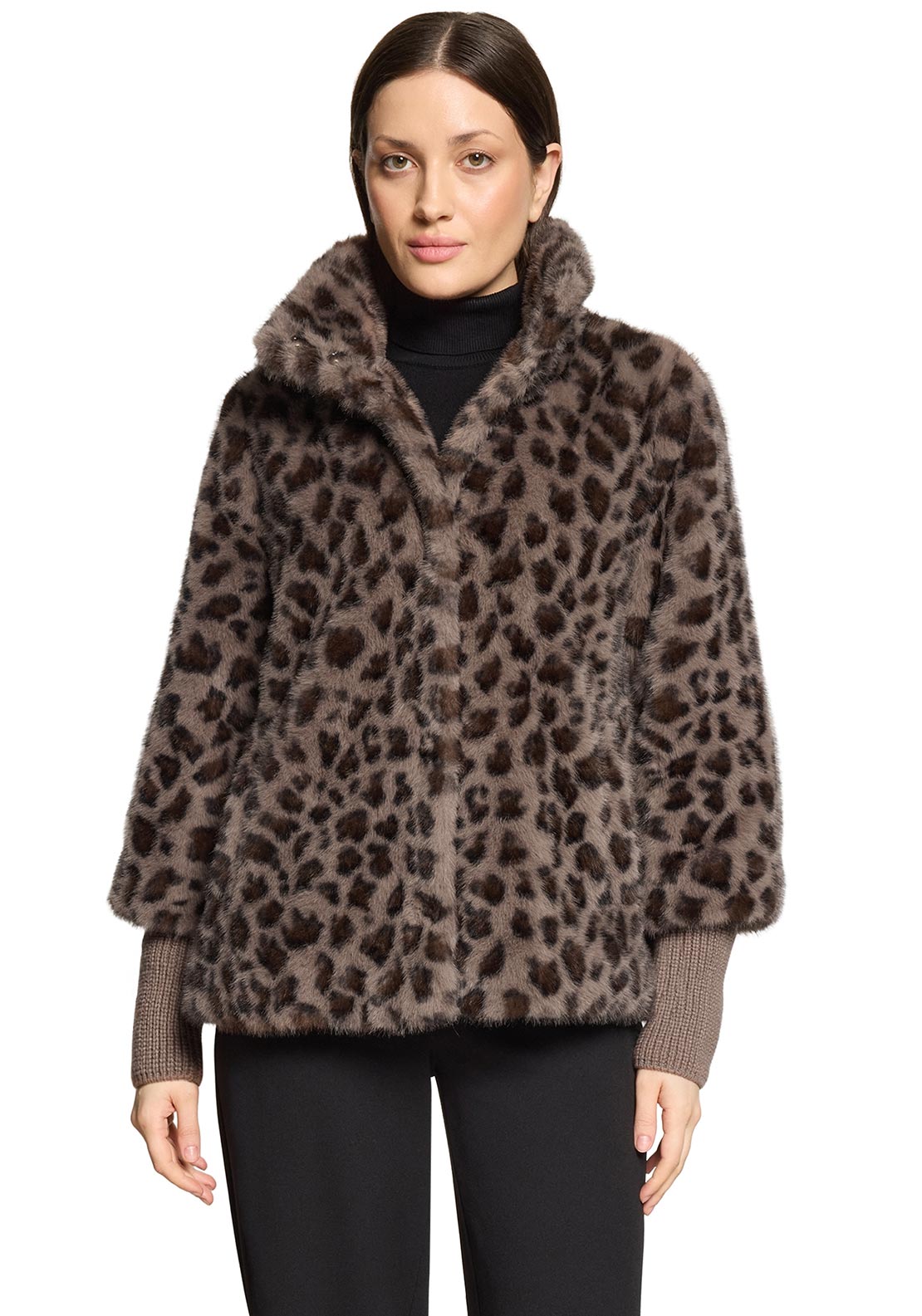 Betty Barclay Leopard Faux Fur Jacket, Brown