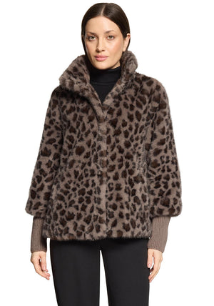Betty Barclay Leopard Faux Fur Jacket, Brown