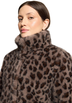 Betty Barclay Leopard Faux Fur Jacket, Brown