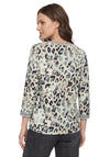 Betty Barclay Leopard Print Long Sleeve Blouse, Grey