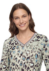 Betty Barclay Leopard Print Long Sleeve Blouse, Grey