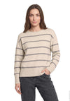 Betty Barclay Striped with Sequin Detail Jumper, Beige Multi