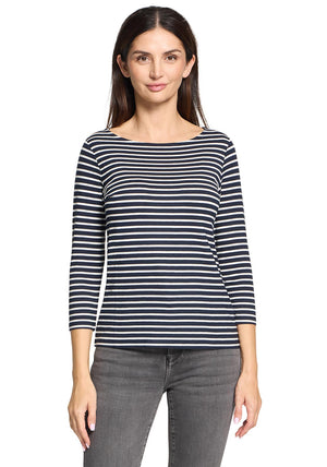 Betty Barclay Striped Basic Top, Navy