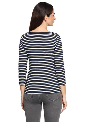 Betty Barclay Striped Basic Top, Navy