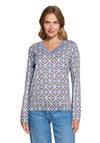Betty Barclay Geometric Print Top, Blue Multi