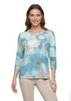 Betty Barclay Floral Print Top, Blue Multi