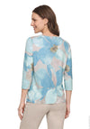 Betty Barclay Floral Print Top, Blue Multi