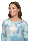 Betty Barclay Floral Print Top, Blue Multi