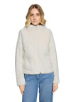 Betty Barclay Knit with Faux Fur Collar Cardigan, Cream