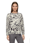 Betty Barclay Animal Print Knitted Jumper, Grey Multi