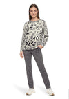 Betty Barclay Animal Print Knitted Jumper, Grey Multi