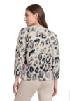 Betty Barclay Textured Animal Print with Sequin Detail Jumper, Cream Multi