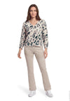 Betty Barclay Textured Animal Print with Sequin Detail Jumper, Cream Multi