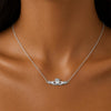Betty and Biddy Claddagh Box Bar Necklace, Silver