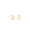 Betty and Biddy Double Bar Huggie Hoop Earrings, Gold