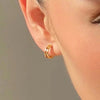 Betty and Biddy Double Bar Huggie Hoop Earrings, Gold