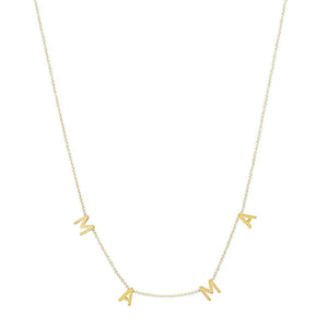 Betty and Biddy Script Mama Necklace, Gold