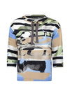 Betty Barclay All Over Print With Rhinestone Detail Top, Blue Multi