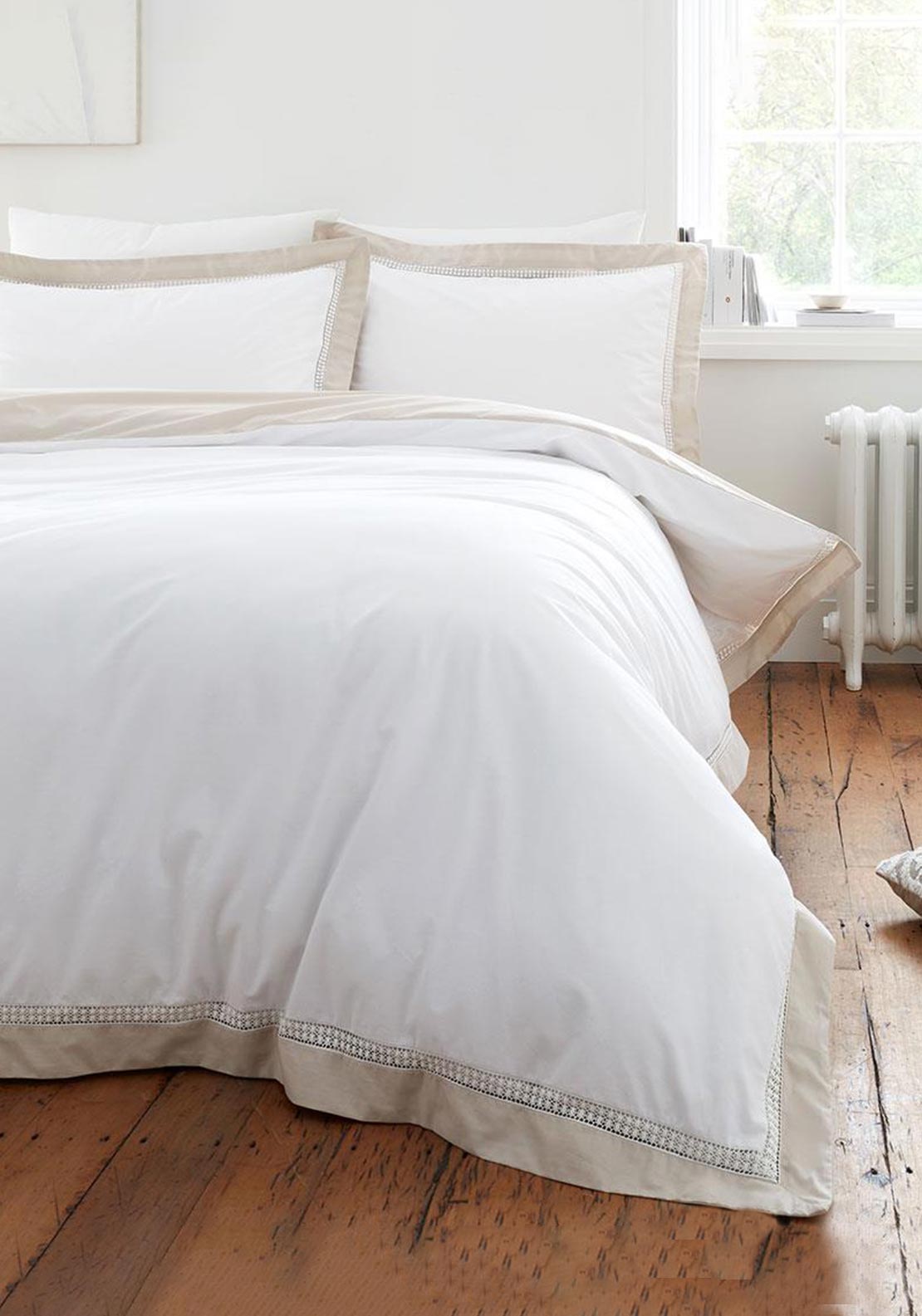 Bianca Home Oxford Lace Trim Duvet Set, Natural McElhinneys